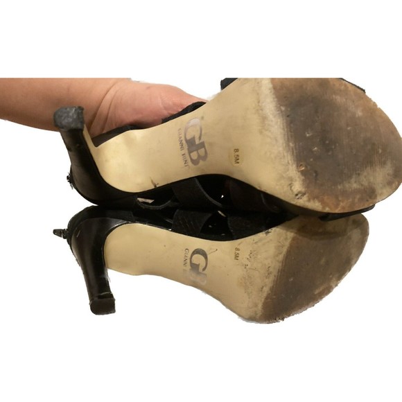 Gianni Bini Get Away Black Heels Sandals Stiletto US 8.5 - Picture 3 of 4